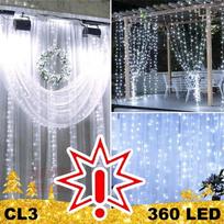 360 LED 3x3 girlianda Užuolaida – Krioklys STANDART CL3, šaltai balta spalva (Prekė su defektu 9902857)