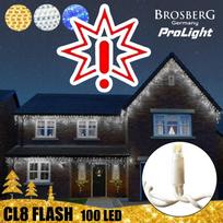 100 LED profesionali lauko girlianda varvekliai Brosberg Prolight CL8 Flash (Prekė su defektu 9902889)
