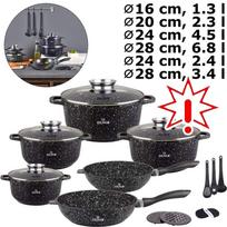 Akmens masės 17 dalių puodų rinkinys ZL-8535 (Prekė su defektu 9902971)