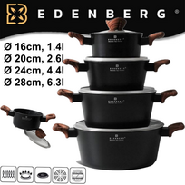 EDENBERG akmens masės 8 dalių puodų rinkinys EB-7431