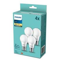 SET 4 becuri LED Philips, soclu E27, putere 8W, forma oval, lumina alb Calda, maitinimo įtampa 220–240 V, "000008718699774639" (timbru verde 1,80 lei)