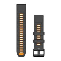 Garmin QuickFit 22 laikrodžio dirželis / Graphite-Spark Orange / Silikonas