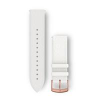 Garmin greitai atsegami dirželiai / Balta itališka oda / 18K rožinio aukso spalvos PVD sagtis / 20 mm
