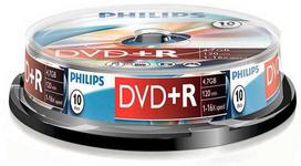 PHILIPS DVD+R 4.7GB x16 Cake Box 10