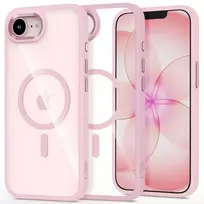 Tech-Protect MAGMAT phone case with MagSafe support for iPhone 16e | iPhone 17e pink transparent