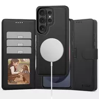 Tech-Protect Wallet-style phone case with MagSafe support for Samsung Galaxy S26 Ultra (S948), black
