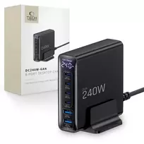 Tech-Protect DC240W-GaN travel charger | 240W | PD, QC, GaN | USB-C, USB-A | black