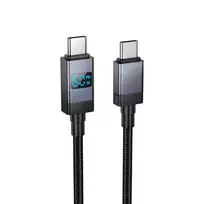 Hoco X118 data transfer and charging cable | USB-C to USB-C | 60W | with LED display | 1m | black