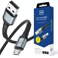 3MK Hyper N-SERIES data transfer and charging cable | USB-A to Micro USB | QC 3.0 | 10W | 0.5m | black