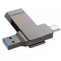 Hoco 128GB USB 3.2 Flash Drive (USB-A + USB-C) UD15 gray