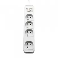 PHILIPS Power strip extension cord, 4 sockets, 3m, 10A, white