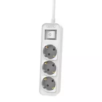 PHILIPS Power strip extension cord 3 Schuko sockets 1.5m 10A white