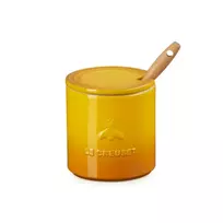 LE CREUSET Honey pot with spoon 420ml stoneware yellow