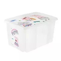 Keeeper Box with lid 45L Karolina "Peppa Pig" 55,5x40x30cm transparent