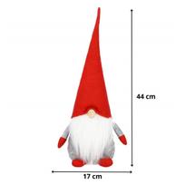 Kalėdinė dekoracija Springos nykštukas, pilka ir raudona, CA0689, 44 cm