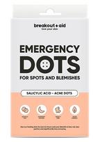 Breakout+aid Acne patches with salicylic acid Emergency Dots 72 pcs aknė ir spuogai