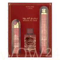 Lattafa perfumes Lattafa Bade'e Al Oud Sublime Giftset Edp Spray 100ml/Deo Spray 200ml/Air Freshener 300ml kvepalai