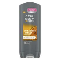 Dove Men+Care Sandalwood & Vanilla Nourishing Shower Gel (Body, Face & Hair Wash) - 400 ml 400ml vonios ir dušo priemonė