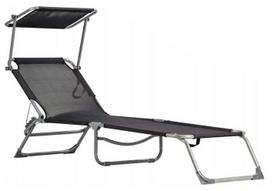 Lauko gultas ModernHome, juoda sp., 178 cm x 57 cm x 58 cm