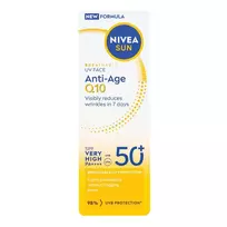 Veido kremas nuo saulės, SPF50+NIVEA SUN BREATHABLE UV FACE „Anti-Age Q10“, 40 ml