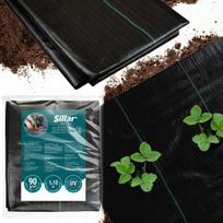 Storas agroplėvelės audinys Sillar juodas UV sodo kilimėlis 90g/m2 1x10m Agrotekstilė