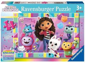 Dėlionė Ravensburger Gabbys Dollhouse Lets Celebrate, 18 cm x 26 cm, 35 vnt., įvairių spalvų