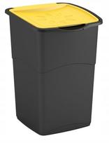 Rūšiavimo šiukšliadėžė Curver, 47 l, juoda sp./geltona sp.