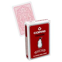 Copag raudonos bridžo kortos „Pinguim“ – kokybiška kortų kaladė