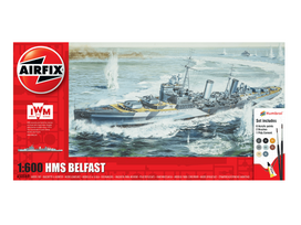 HMS Belfast laivo modelio rinkinys 1/600 su dažais ir klijais