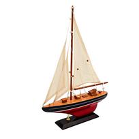 Medinis burlaivio modelis 30x42 cm – elegantiška jachtos dekoracija