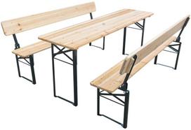Lauko stalas su suolais Saska Garden, ruda sp., 170 cm x 46 cm x 75 cm