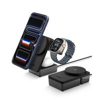 Įkroviklis Spigen Essential MagSafe 3-in-1 Wireless Charger EF323MQ, black