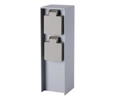 Brilagi - Lauko lizdų stulpelis PILLAR 2Z SCHUKO 230V IP44 sidabrinis