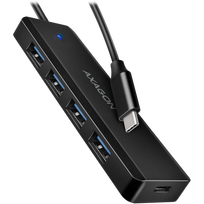 AXAGON HUE-C1C 4x USB3.2 Gen 1 Travel hub, USB-C power IN, w. 20cm Type-C cable