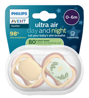 „Philips Avent“ Ultra Air day/night, 0-6M čiulptukas, 2 vnt.