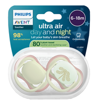 „Philips Avent“ Ultra Air day/night 6-18m čiulptukas, 2 vnt.