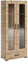 Vitrina ADRK Frazio, artisan oak, 40 cm x 80 cm x 186 cm