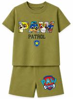 Komplektas berniukui su marškinėliais ir šortais „Marvel: Paw Patrol”, chaki