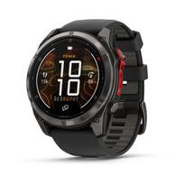 Garmin fēnix 8 Pro išmanusis laikrodis / 51 mm / MicroLED / Sapphire / Pilkos anglies spalvos DLC titanas / Juodas-pilkas silikoninis dirželis
