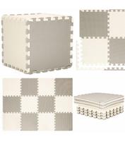 Kilimėlis kūdikiams - dėlionė Foam Mat FM0029, 120 cm x 90 cm, 26 vnt, balta sp. smėlio sp.