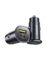 Automobilinis įkroviklis GoTrip 30W 12-24V USB-A + USB-C QC PD, juodas