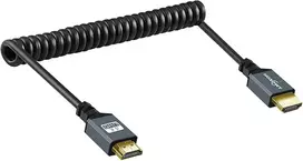 Twozoh Coiled HDMI to HDMI Cable, HDMI Input to HDMI Output, for 3D/4K UHD TV, HDMI 2.0, with Extended Range, 1.5 Metres