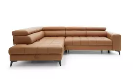 Kampinė sofa Baggio, natūrali ruda oda