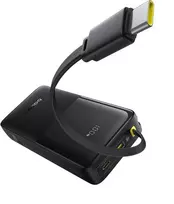 LiPo išorinis akumuliatorius (Powerbank) 20000mAh 20W, su įmontuotu USB-C kabeliu, USB-A, USB-C Bipow2 Juodas BASEUS