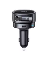 Automobilinis įkroviklis PrimeTrip VR1 60W 12-24V USB-A + USB-C QC PD su ištraukiamu 0.8m USB-C laidu, juodas