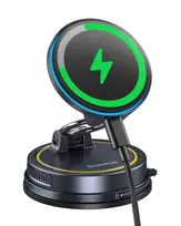 Automobilinis magnetinis laikiklis telefonams su belaidžiu įkrovimu 15W PrimeTrip VC2 Flex Pro, juodas