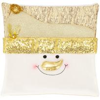Dekoratyvinės pagalvėlės užvalkalas Springos Snowman CA0706, aukso sp./balta sp., 40 cm x 40 cm