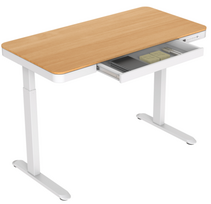Rašomasis stalas su stalčiais reguliuojamo aukščio Flexispot EW9WM, 120.4 cm x 60.4 cm, 72 - 122 cm, ruda sp./balta sp.