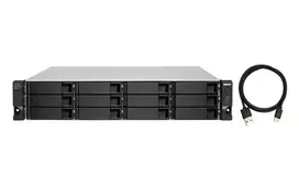 Serveris QNAP TL-R1200C-RP saugojimo diskų korpusas 2.5/3.5" HDD / SSD aptvaras Juoda, Pilka