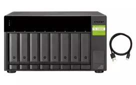 Serveris QNAP TL-D800C saugojimo diskų korpusas 2.5/3.5" HDD / SSD aptvaras Juoda, Pilka